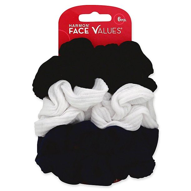 Harmon Face Values 6-Pack Large Elastic Scrunchies